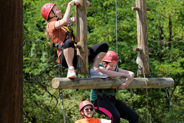 Exhilarating high ropes course in the trees